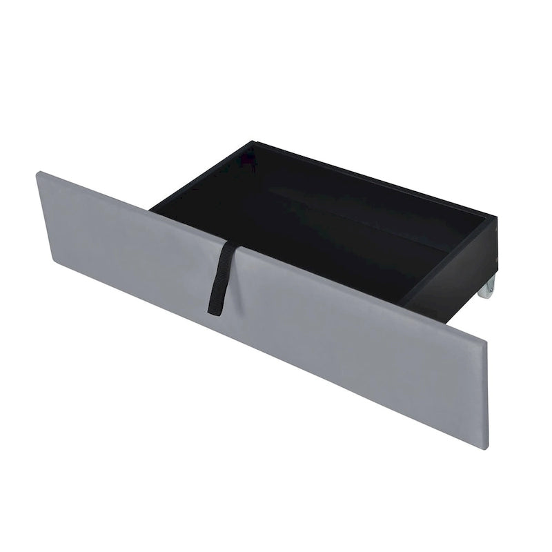 Merax Queen Size Velvet Upholstered Platform Bed with 2 Drawers and 1 Twin XL Trundle