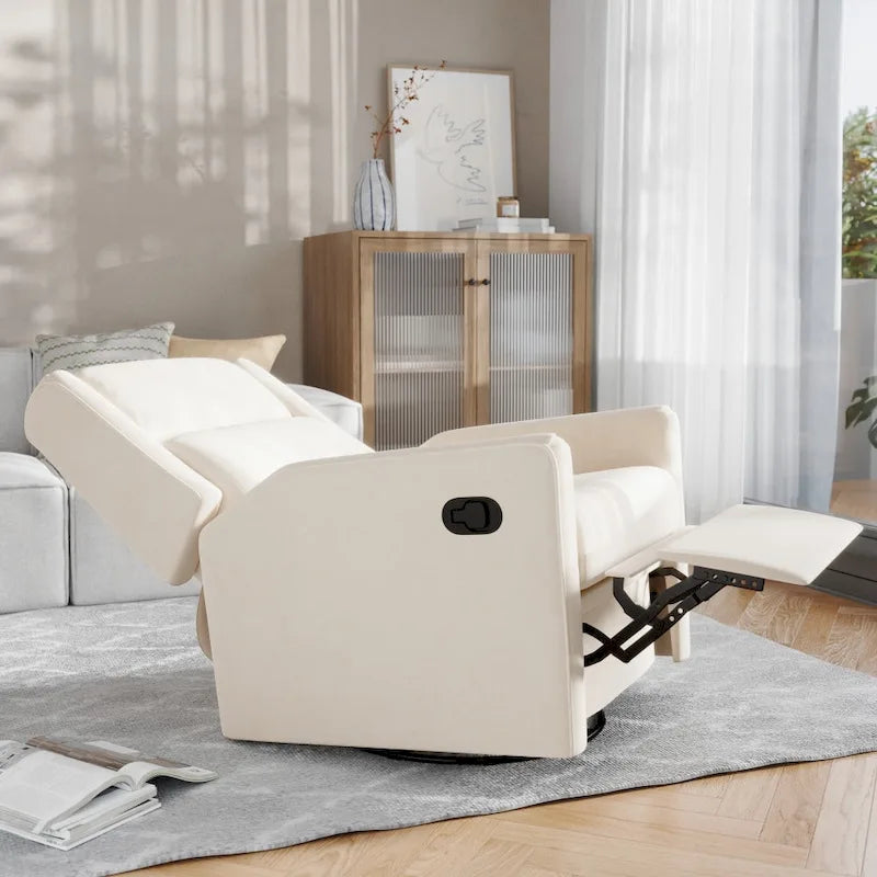 Manual Rocking Recliner Chair with Swivel and Gliding Motion