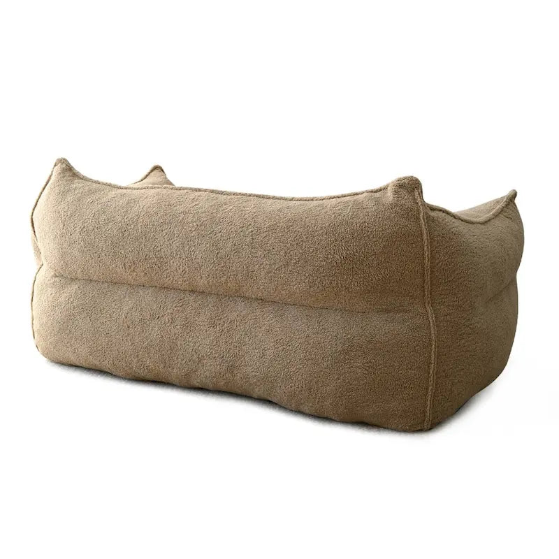 2 Seater Bean Bag Sofa Loveseat Teddy Faux Fabric Fabric Lazy Sofa Bean Bag Chair