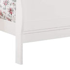Transitional Panel Design Sleigh Eastern King Size Bed, White