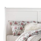 Transitional Panel Design Sleigh Eastern King Size Bed, White