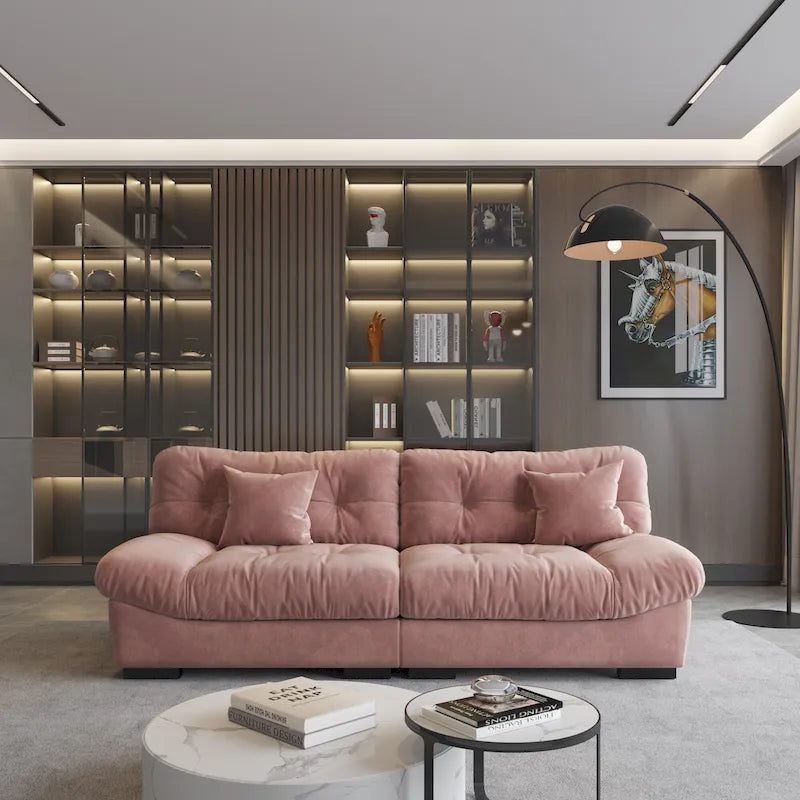 89 Fluffy Cloud Couches Sectional, Modern Minimalist Sofas With Two Pillows