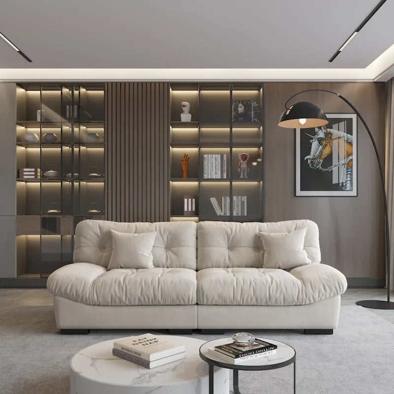 89 Fluffy Cloud Couches Sectional, Modern Minimalist Sofas With Two Pillows