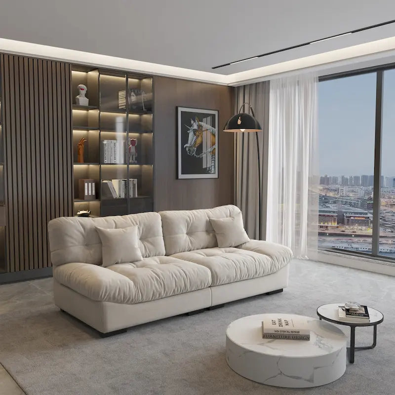 89 Fluffy Cloud Couches Sectional, Modern Minimalist Sofas With Two Pillows