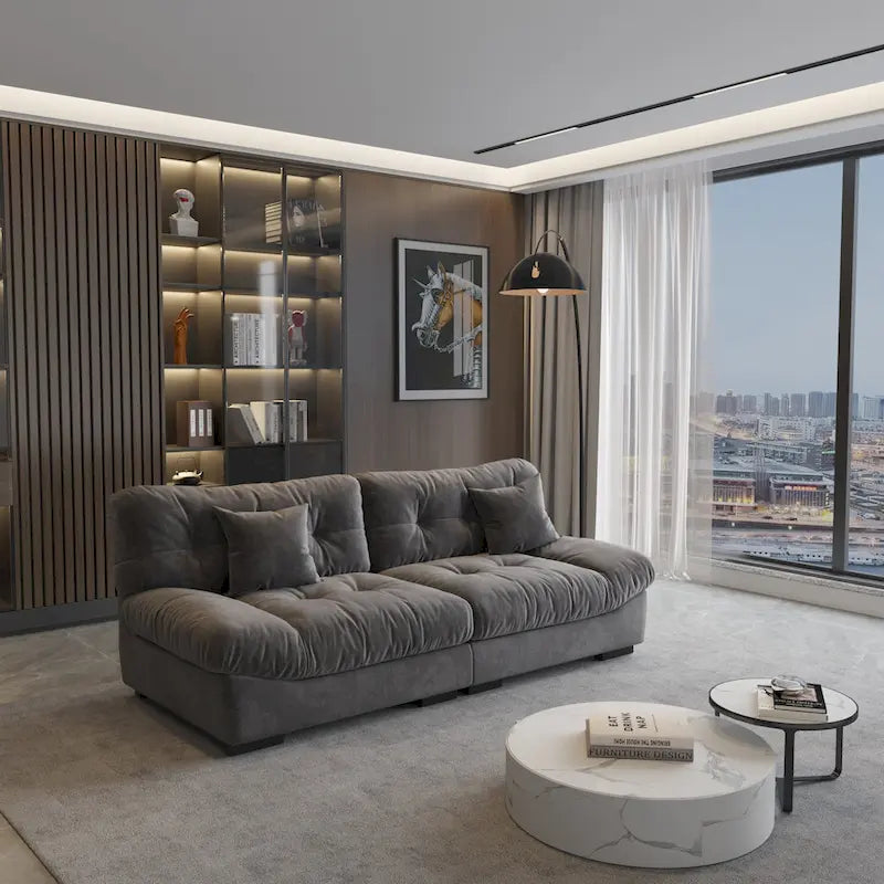 89 Fluffy Cloud Couches Sectional, Modern Minimalist Sofas With Two Pillows