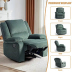 2Set Modern Lounger Upholstered Push Back Manual Recliner Chair