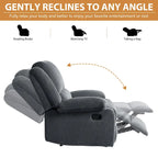 2Set Modern Lounger Upholstered Push Back Manual Recliner Chair