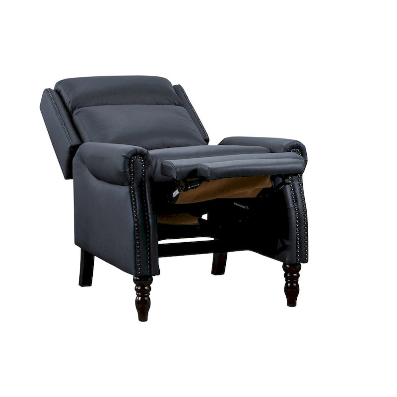 COZYMAN Mid-century Genuine Leather Recliner Adjustable Push Back Comfortable Set of 2 Arm Chairs for Living Room