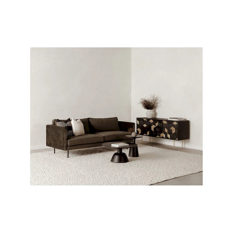 Macari Nelson Modern Solid Mango Wood Pedestal Coffee Table - 30W x 30D x 14H