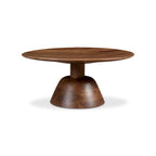 Macari Nelson Modern Solid Mango Wood Pedestal Coffee Table - 30W x 30D x 14H