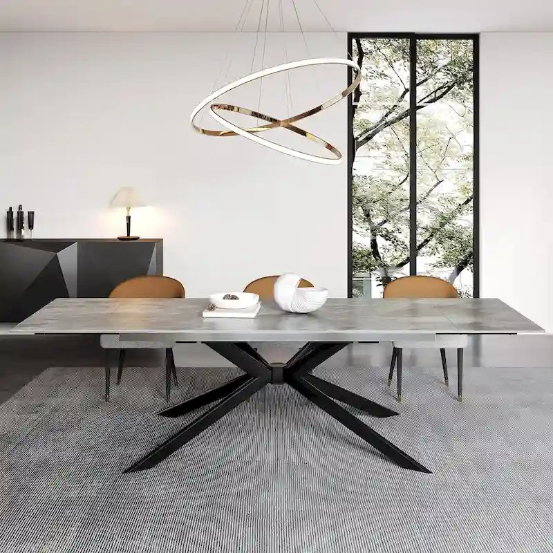 110.24 Extendable Rectangular Sintered Stone Dining Table - 78.74 to 110.24