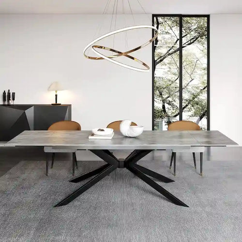 110.24 Extendable Rectangular Sintered Stone Dining Table - 78.74 to 110.24