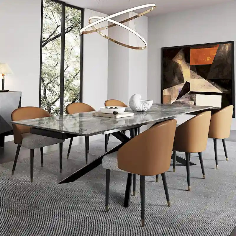 110.24 Extendable Rectangular Sintered Stone Dining Table - 78.74 to 110.24