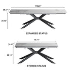 110.24 Extendable Rectangular Sintered Stone Dining Table - 78.74 to 110.24