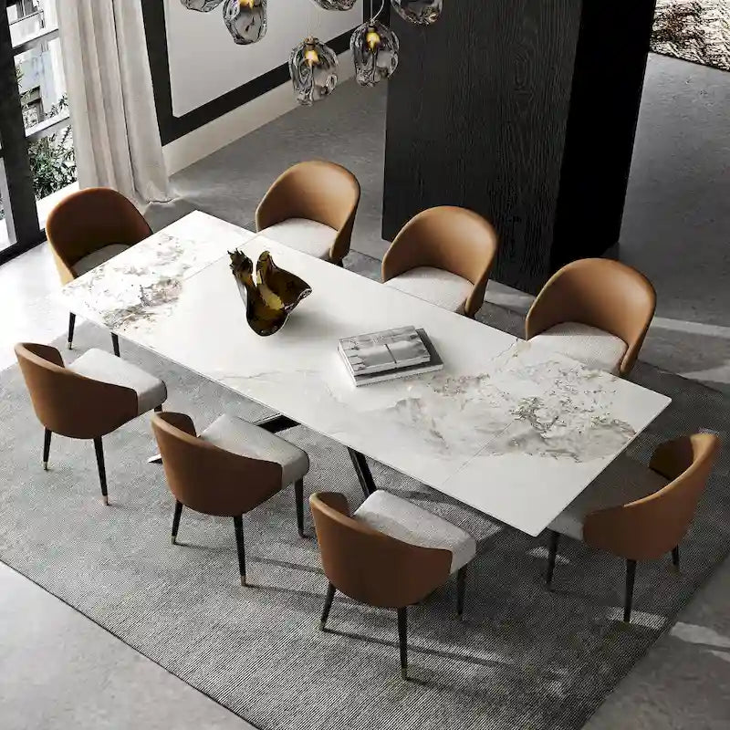 110.24 Extendable Rectangular Sintered Stone Dining Table - 78.74 to 110.24