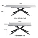 110.24 Extendable Rectangular Sintered Stone Dining Table - 78.74 to 110.24