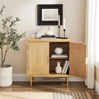 Art Leon Textured Wood Sideboard Accent Cabinet