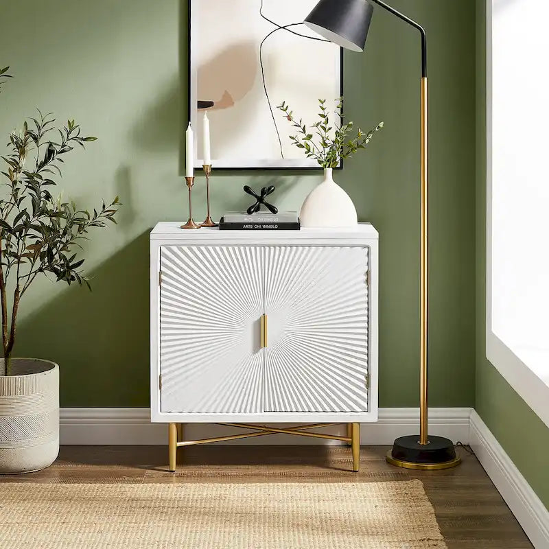 Art Leon Textured Wood Sideboard Accent Cabinet