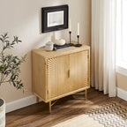 Art Leon Textured Wood Sideboard Accent Cabinet