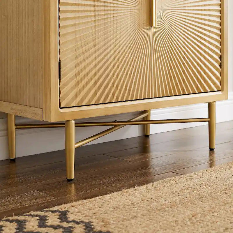 Art Leon Textured Wood Sideboard Accent Cabinet