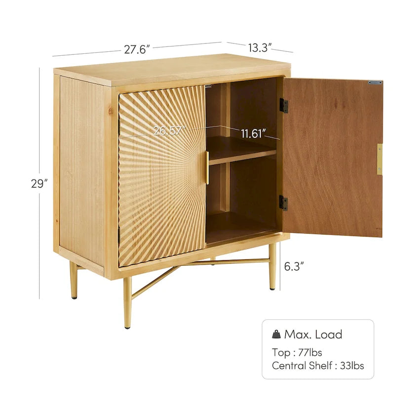 Art Leon Textured Wood Sideboard Accent Cabinet