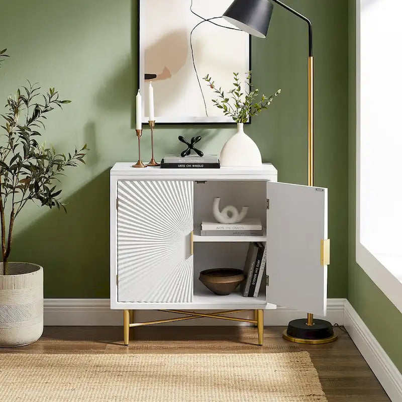 Art Leon Textured Wood Sideboard Accent Cabinet