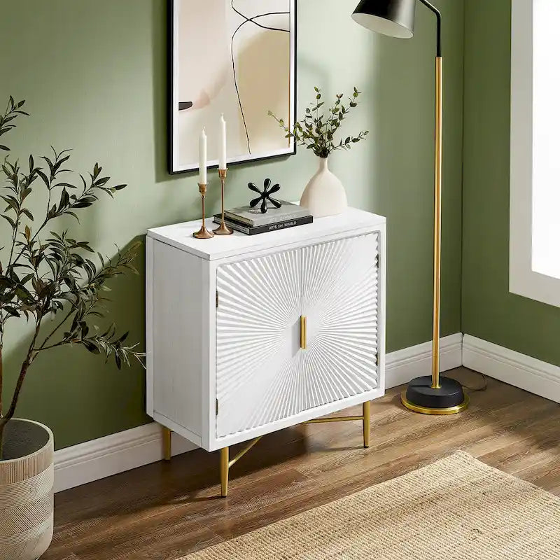 Art Leon Textured Wood Sideboard Accent Cabinet