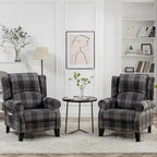 HOMYKA Manual Pushback Recliner Adjustable Accent Chair Wingback Armchair Set of 2