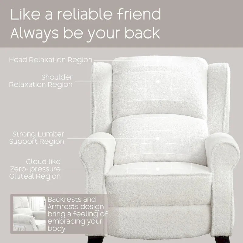 HOMYKA Manual Pushback Recliner Adjustable Accent Chair Wingback Armchair Set of 2