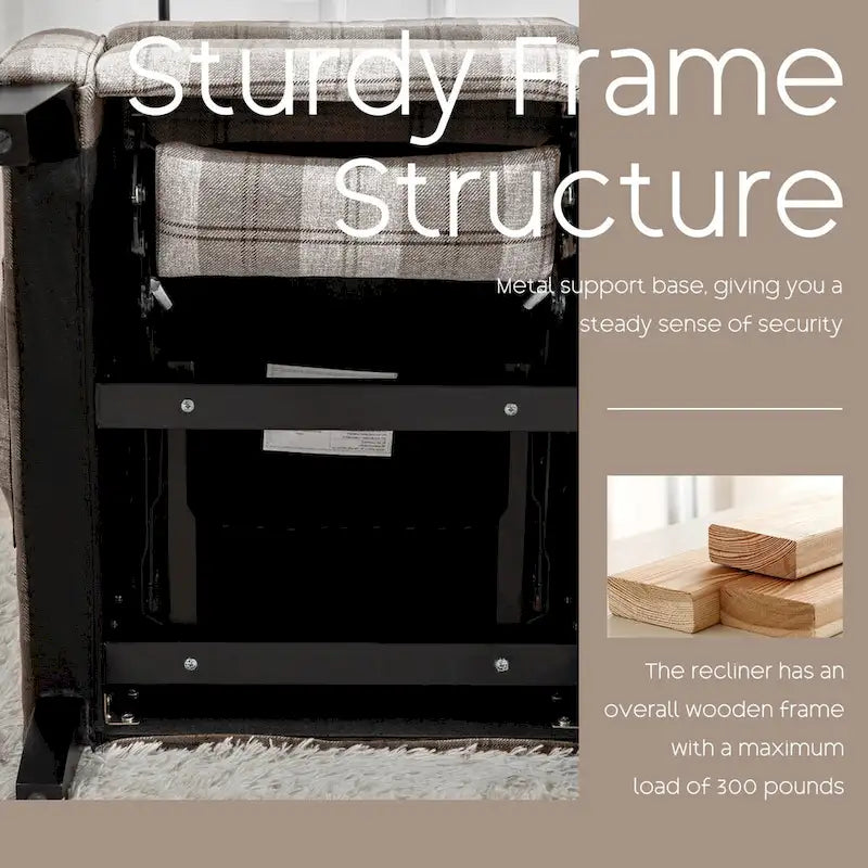 HOMYKA Manual Pushback Recliner Adjustable Accent Chair Wingback Armchair Set of 2