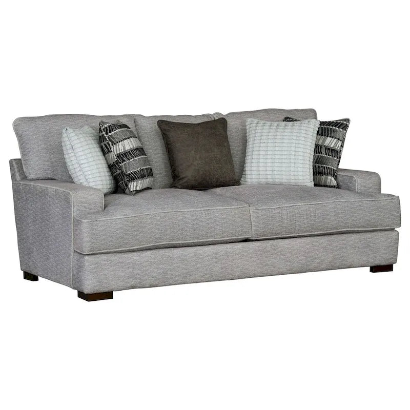 Furniture of America Aiden Contemporary Track Arms Sofa with Loose Back Pillows and Wooden Legs