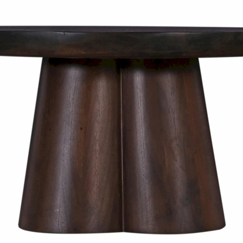 Senna 31 in. Wood Round Pedestal Coffee Table