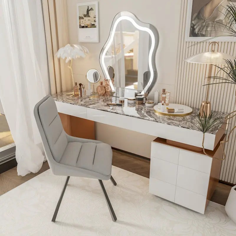 2 Pack Upholstered 360 Swivel Dining Chairs with Metal Legs