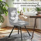 2 Pack Upholstered 360 Swivel Dining Chairs with Metal Legs
