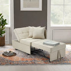 EROMMY Sleeper Sofa Chair Bed , Adjustable Backrest Pull Out Sofa Bed with Faux Linen Sofa Fabric