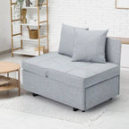 EROMMY Sleeper Sofa Chair Bed , Adjustable Backrest Pull Out Sofa Bed with Faux Linen Sofa Fabric