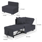 EROMMY Sleeper Sofa Chair Bed , Adjustable Backrest Pull Out Sofa Bed with Faux Linen Sofa Fabric