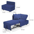 EROMMY Sleeper Sofa Chair Bed , Adjustable Backrest Pull Out Sofa Bed with Faux Linen Sofa Fabric
